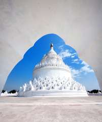 White Hsinbyume pagoda temple in Myanmar (Burma), Mandalay