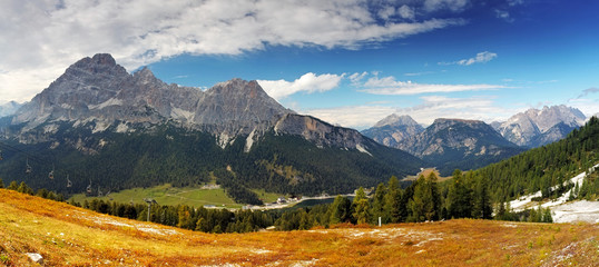 Panoramic view of dolomites, Italy alps