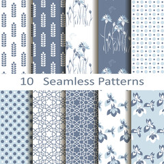 Set of ten seamless patterns