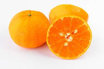 Mandarin Orange fruit On White Background - Isolated