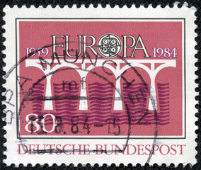 stamp printed in the Germany shows Bridge over Water