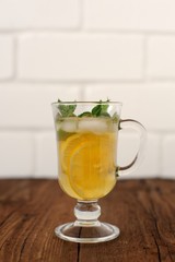 Mint lemonade in Irish cup