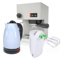 Coffee machine, kettle and blender