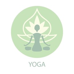 yoga silhouette on a lotus