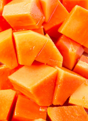 Papaya fruit close up view