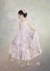 The girl in pink dress