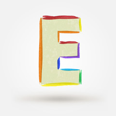 Alphabet letter B. Watercolor vector paint