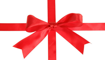 Two red ribbons with bow