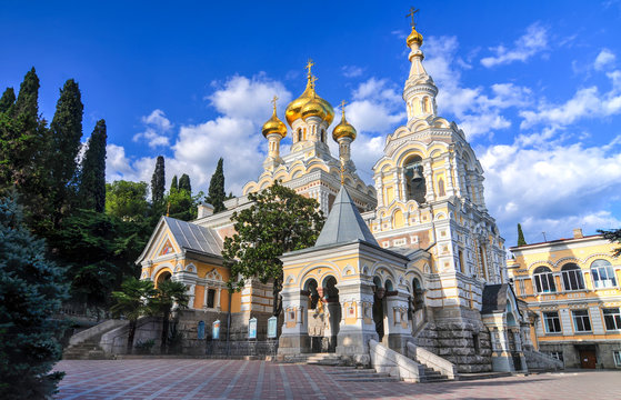 Gold Onion Domes of the Alexander Nevsky Cathedral