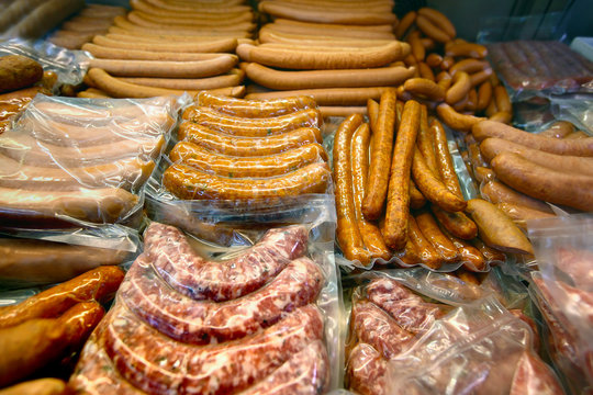 sausages in market
