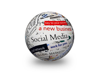 social media business 3d sphere