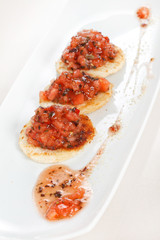 Appetizers with tomatoes