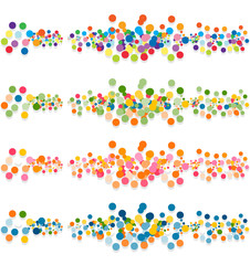 Set of abstract confetti-banners