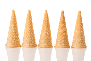 Ice Cream Waffles on white isolated background