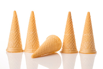 Ice Cream Waffles on white isolated background