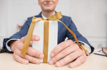 Portrait of young businessman in office