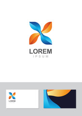 Logo design element with business card template