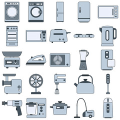 Home appliances vector icons