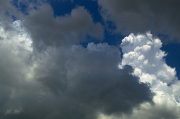 gathering storm clouds in sky