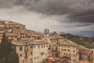 Fototapeta na wymiar Perugia skyline seen