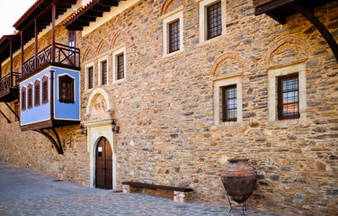 Megalo Panagia monastery front yard, Samos, Greece