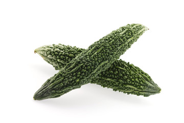 Bitter melon isolated on white