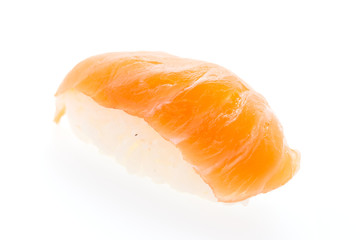 Salmon sushi isolated on white
