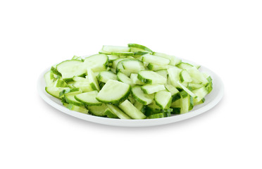 Plate with cucumbers. - 69183550