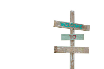 Wooden sign farm style isolated on white