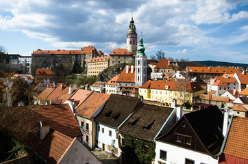 Fototapeta na wymiar Old town roof view