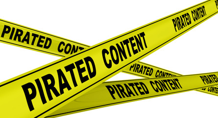 Пиратский контент (Pirated content). Желтая оградительная лента