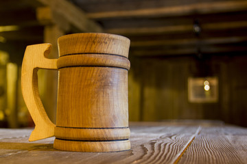 Wooden mug on a table