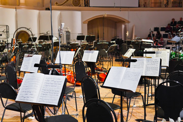 Fototapeta premium Musical instruments and sheet music