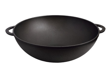Empty iron wok.