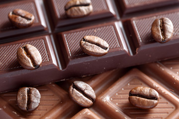 Chocolate and coffee beans