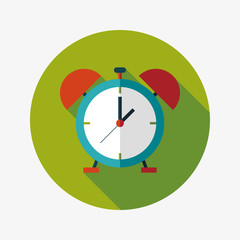 alarm clock flat icon with long shadow,eps10