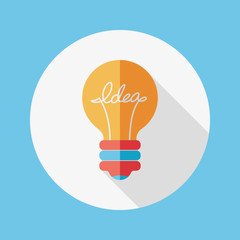 Light bulb flat icon with long shadow,eps10