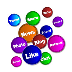 social media concept with shadow