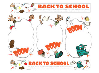 Template for decoration and design theme back to school
