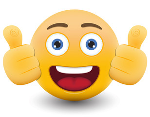 Yellow emoticon cartoon character eps 10 vector