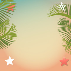 Fototapeta na wymiar Beach and tropical sea with palms