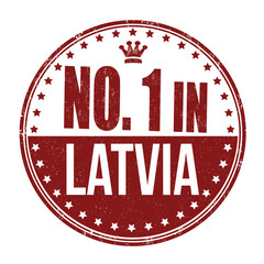 Number one in Latvia stamp