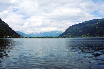 Zeller See  Lake ,Austria,in a rainy summer