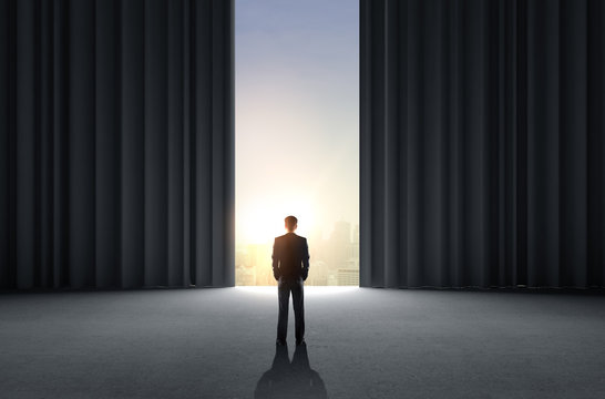 businessman standing in room