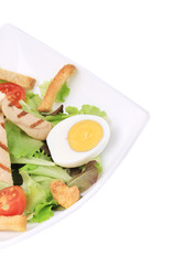 Caesar salad with eggs.