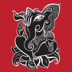 Ganesha Hand drawn illustration.