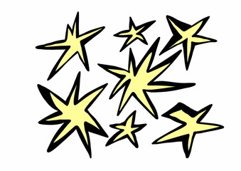 Fototapeta premium doodle yellow star