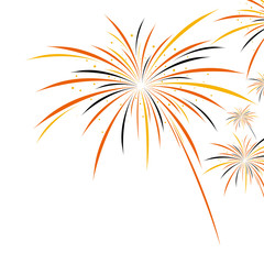 Firework halloween design on white background