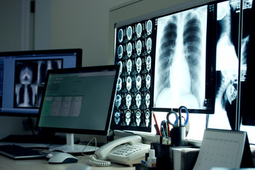 Workplace in x-ray laboratory