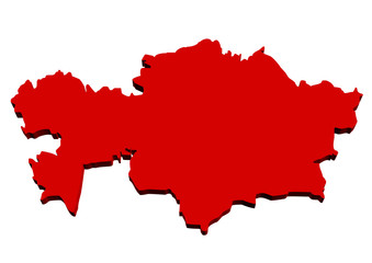 kırmızı renkli kazakistan haritası